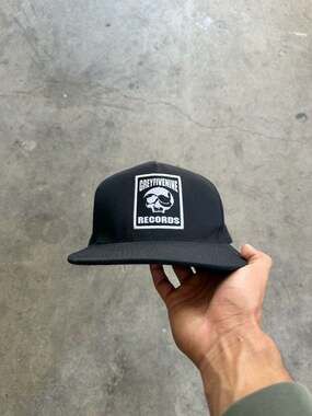 G59 Grey Five Nine Records Skull Logo Snapback Hat Black
